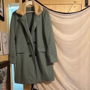 Women's Green Double-Breasted Coat